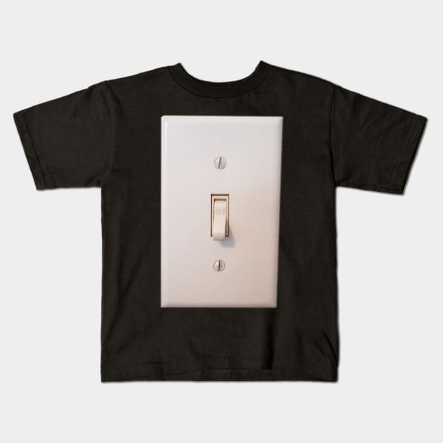 Photograph of Light Switch Turned Off Kids T-Shirt by MacSquiddles